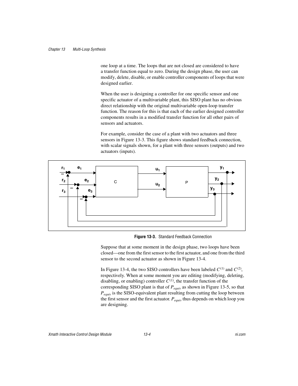 Figure 13-3. standard feedback connection | National Instruments Xmath Interactive Control Design Module ICDM User Manual | Page 115 / 129