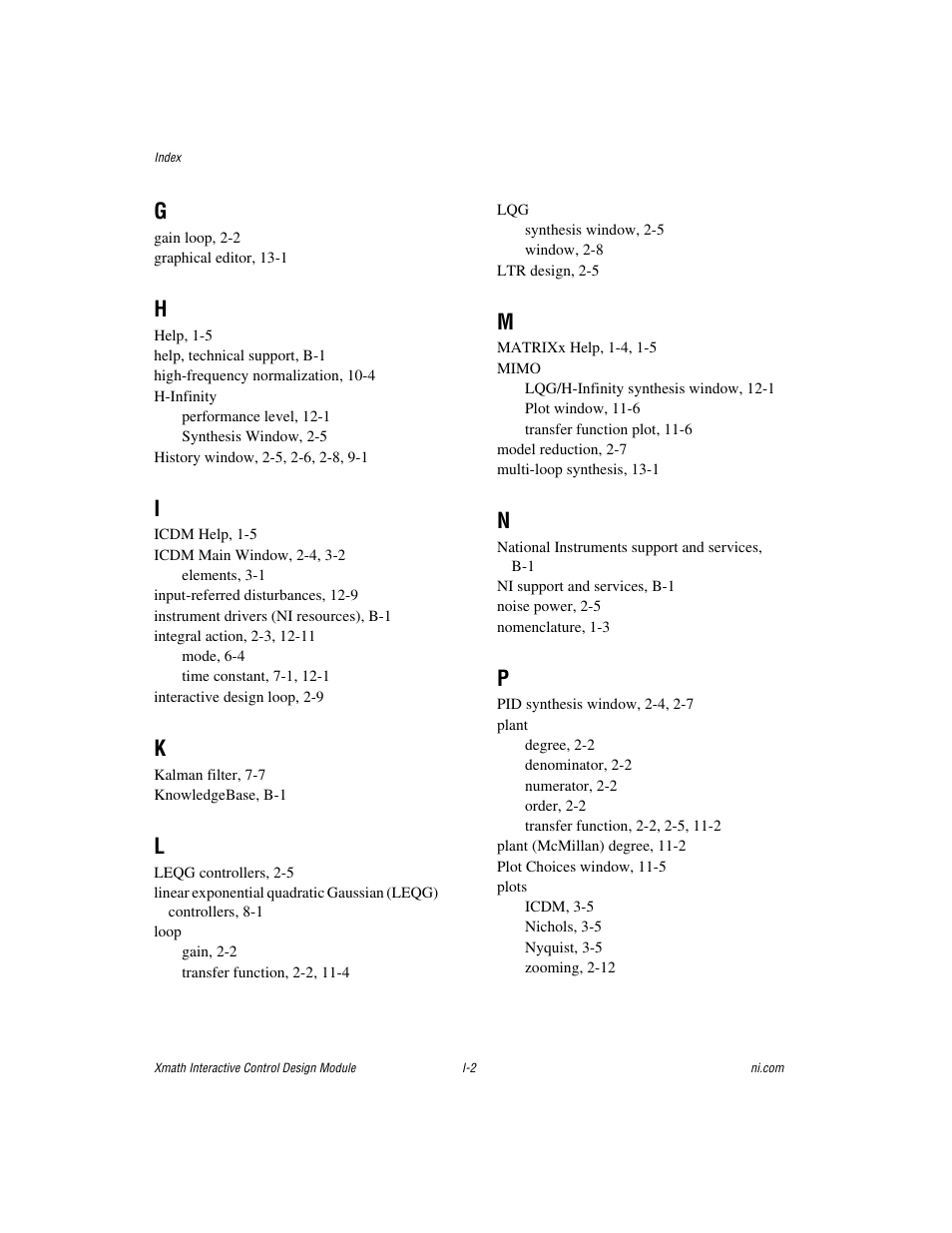 National Instruments Xmath Interactive Control Design Module ICDM User Manual | Page 128 / 129