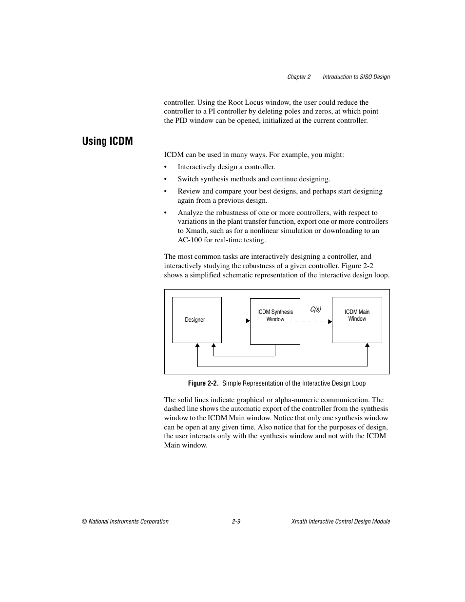 Using icdm, Using icdm -9 | National Instruments Xmath Interactive Control Design Module ICDM User Manual | Page 24 / 129