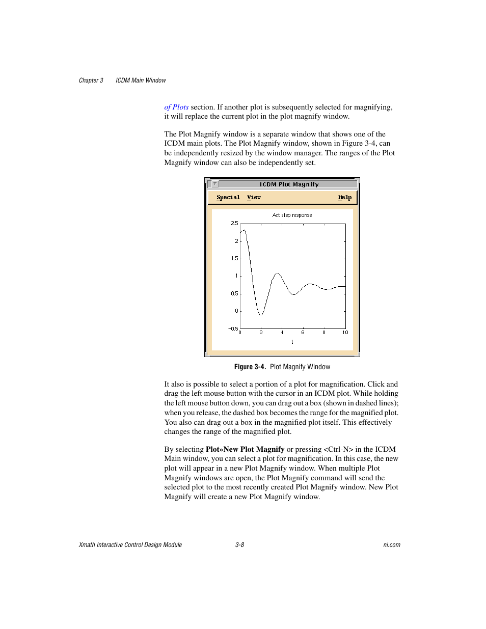 Figure 3-4. plot magnify window, 4. this win | National Instruments Xmath Interactive Control Design Module ICDM User Manual | Page 39 / 129