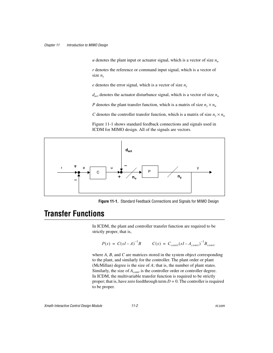 Transfer functions, Transfer functions -2 | National Instruments Xmath Interactive Control Design Module ICDM User Manual | Page 88 / 129