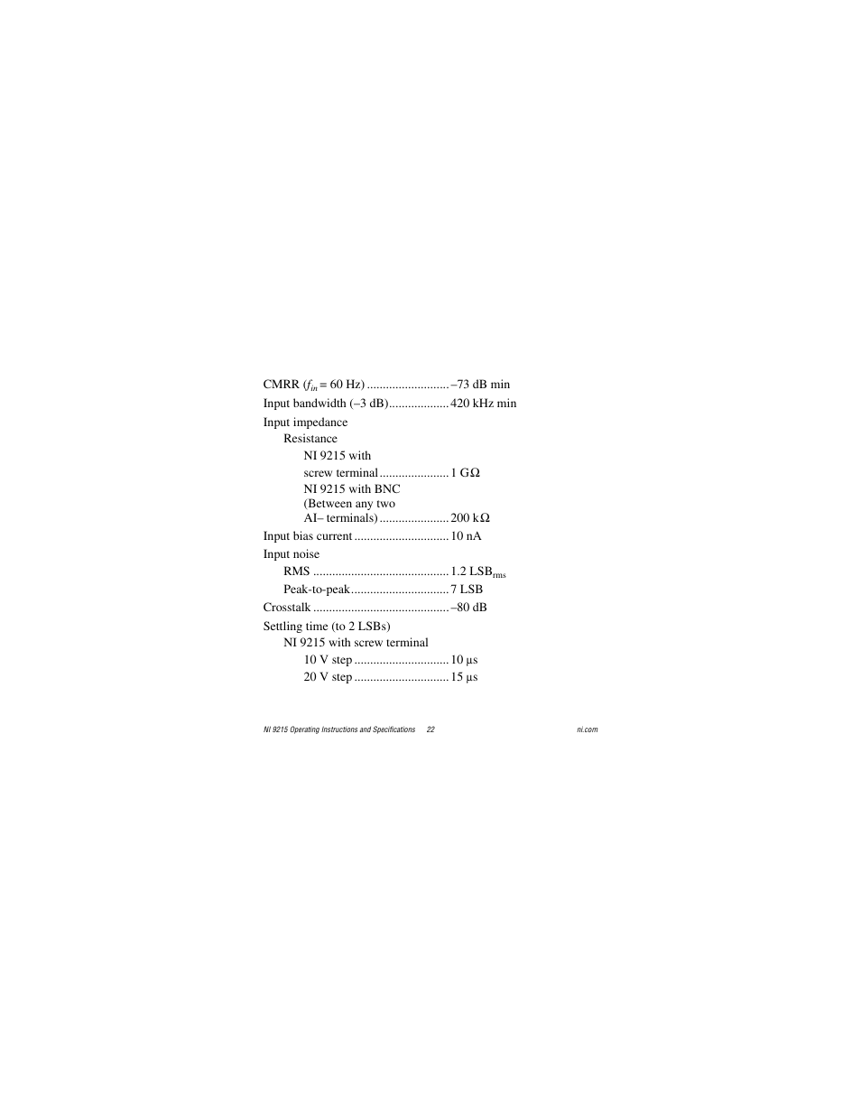 National Instruments NI 9215 User Manual | Page 22 / 34