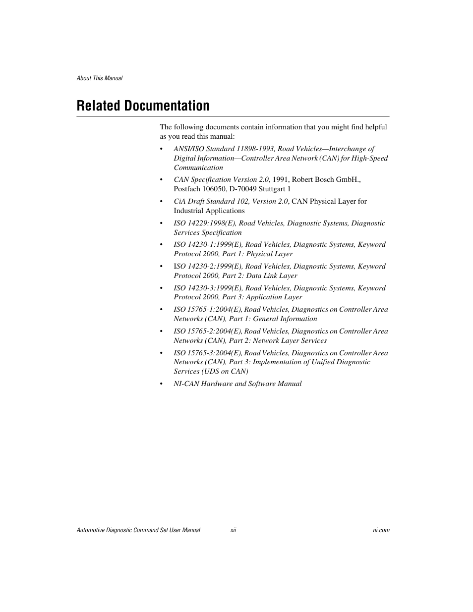 Related documentation | National Instruments CAN 372139B-01 User Manual | Page 11 / 301