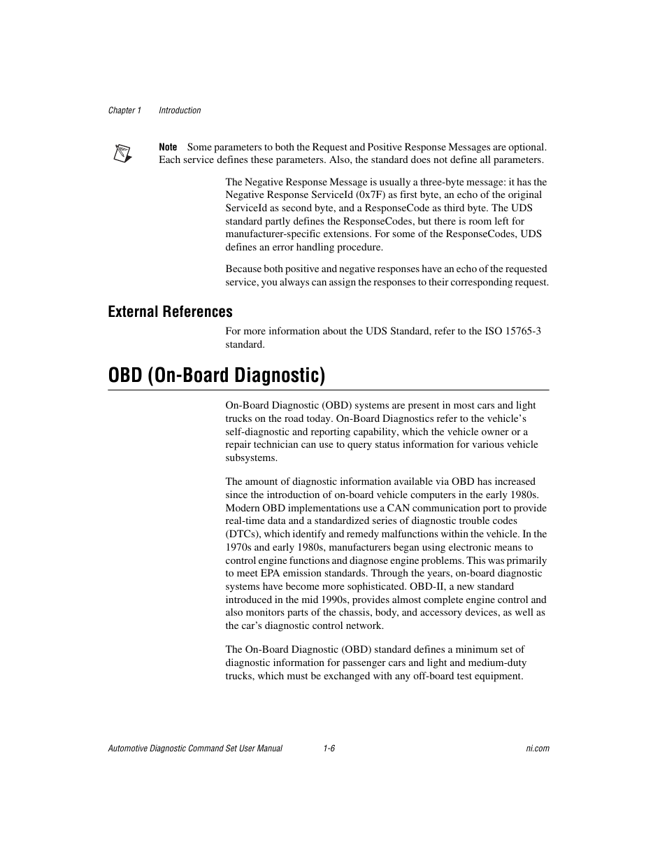 External references, Obd (on-board diagnostic), External references -6 | Obd (on-board diagnostic) -6 | National Instruments CAN 372139B-01 User Manual | Page 17 / 301