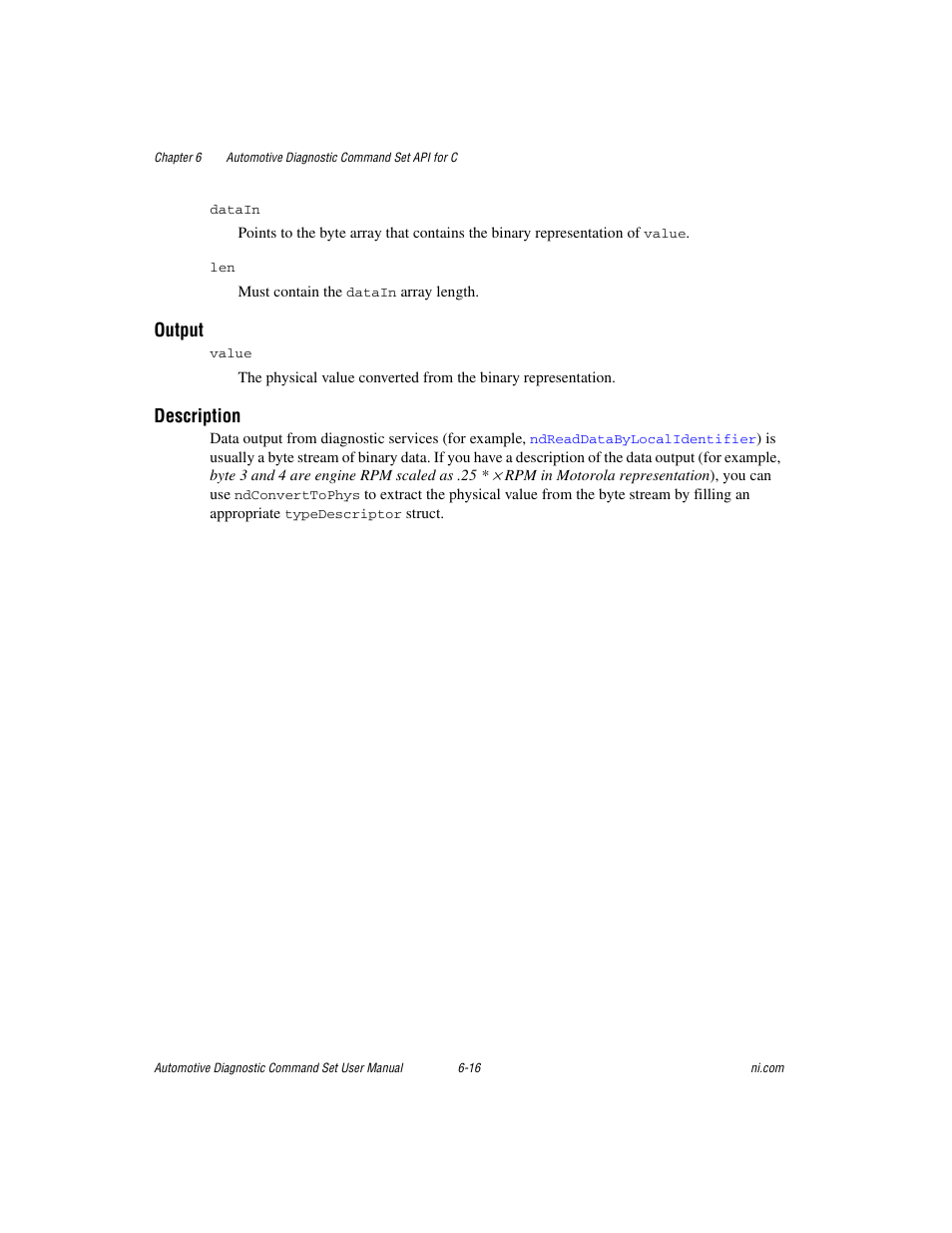 Output, Description | National Instruments CAN 372139B-01 User Manual | Page 180 / 301