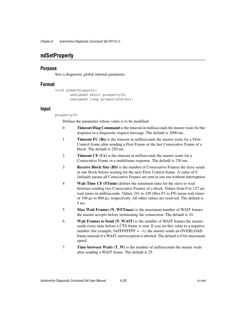 Ndsetproperty, Ndsetproperty -28 | National Instruments CAN 372139B-01 User Manual | Page 192 / 301