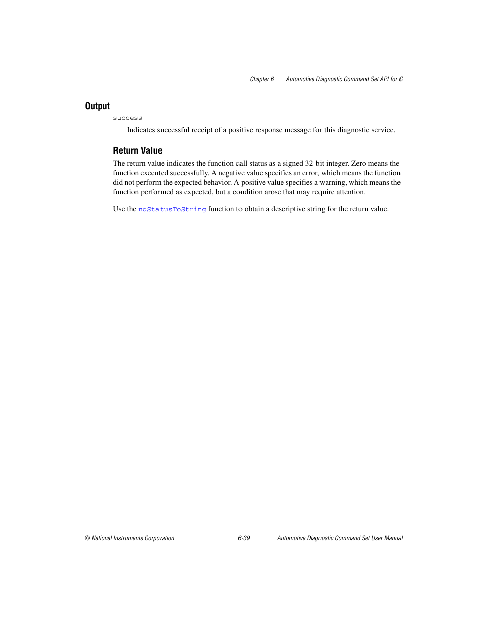 Output, Return value | National Instruments CAN 372139B-01 User Manual | Page 203 / 301