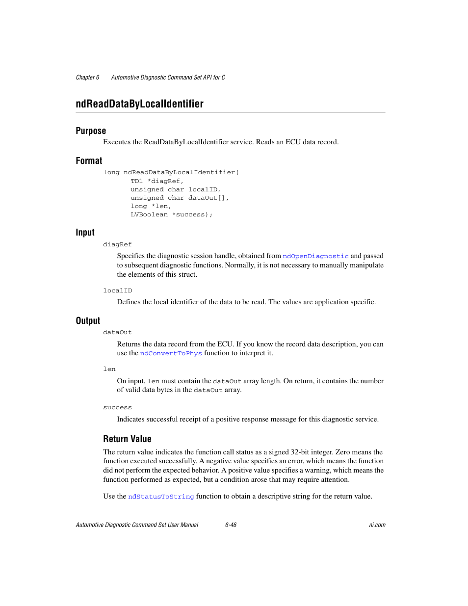 Ndreaddatabylocalidentifier, Ndreaddatabylocalidentifier -46 | National Instruments CAN 372139B-01 User Manual | Page 210 / 301