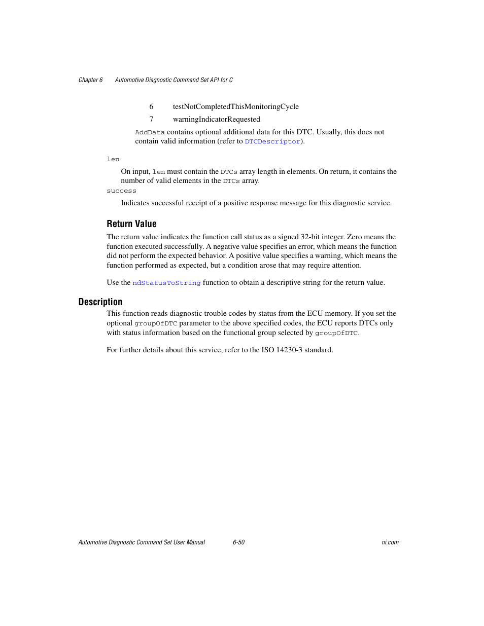 Return value, Description | National Instruments CAN 372139B-01 User Manual | Page 214 / 301