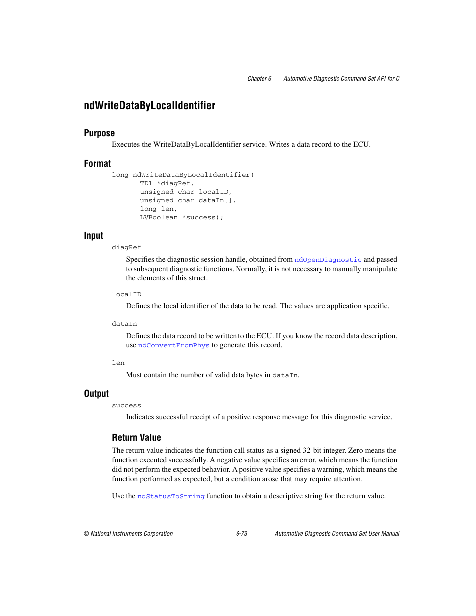 Ndwritedatabylocalidentifier, Ndwritedatabylocalidentifier -73 | National Instruments CAN 372139B-01 User Manual | Page 237 / 301