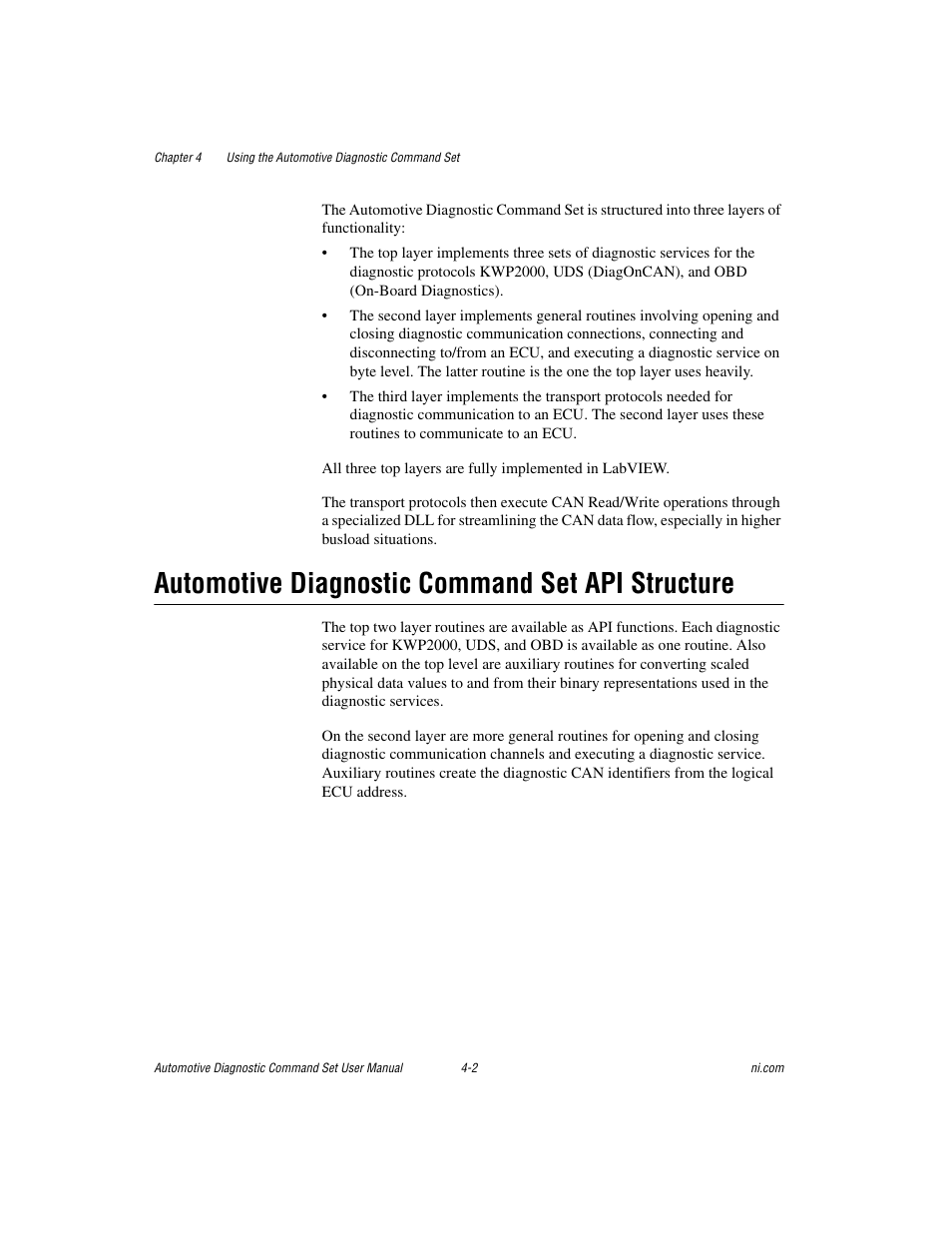 Automotive diagnostic command set api structure, Automotive diagnostic command set api structure -2 | National Instruments CAN 372139B-01 User Manual | Page 24 / 301