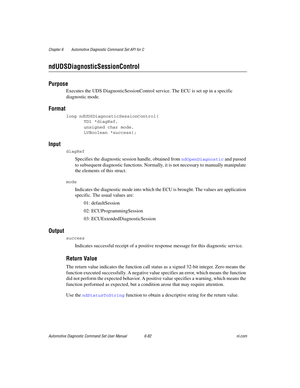 Ndudsdiagnosticsessioncontrol, Ndudsdiagnosticsessioncontrol -82 | National Instruments CAN 372139B-01 User Manual | Page 246 / 301