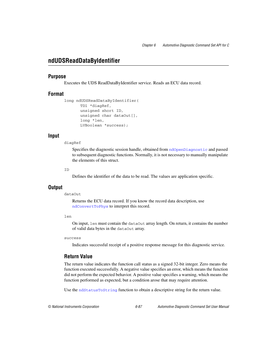 Ndudsreaddatabyidentifier, Ndudsreaddatabyidentifier -87 | National Instruments CAN 372139B-01 User Manual | Page 251 / 301