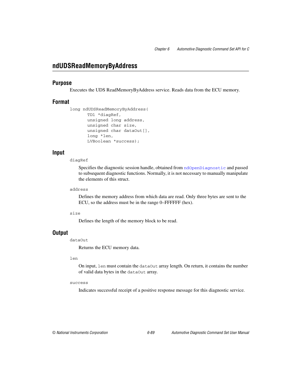Ndudsreadmemorybyaddress, Ndudsreadmemorybyaddress -89 | National Instruments CAN 372139B-01 User Manual | Page 253 / 301