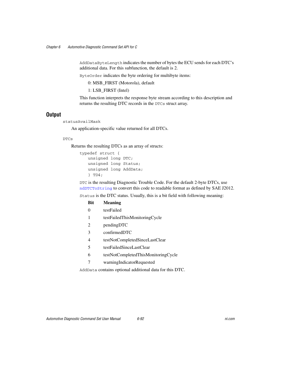 Output | National Instruments CAN 372139B-01 User Manual | Page 256 / 301