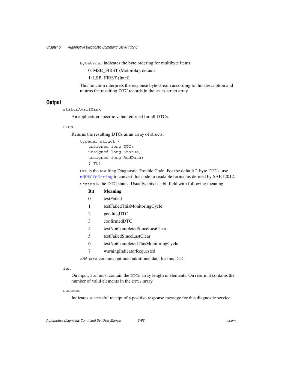 Output | National Instruments CAN 372139B-01 User Manual | Page 262 / 301