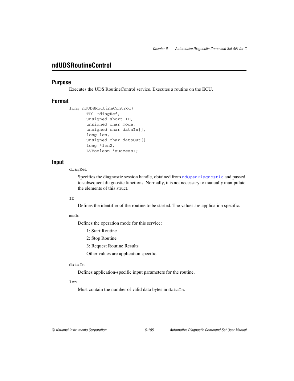 Ndudsroutinecontrol, Ndudsroutinecontrol -105 | National Instruments CAN 372139B-01 User Manual | Page 269 / 301