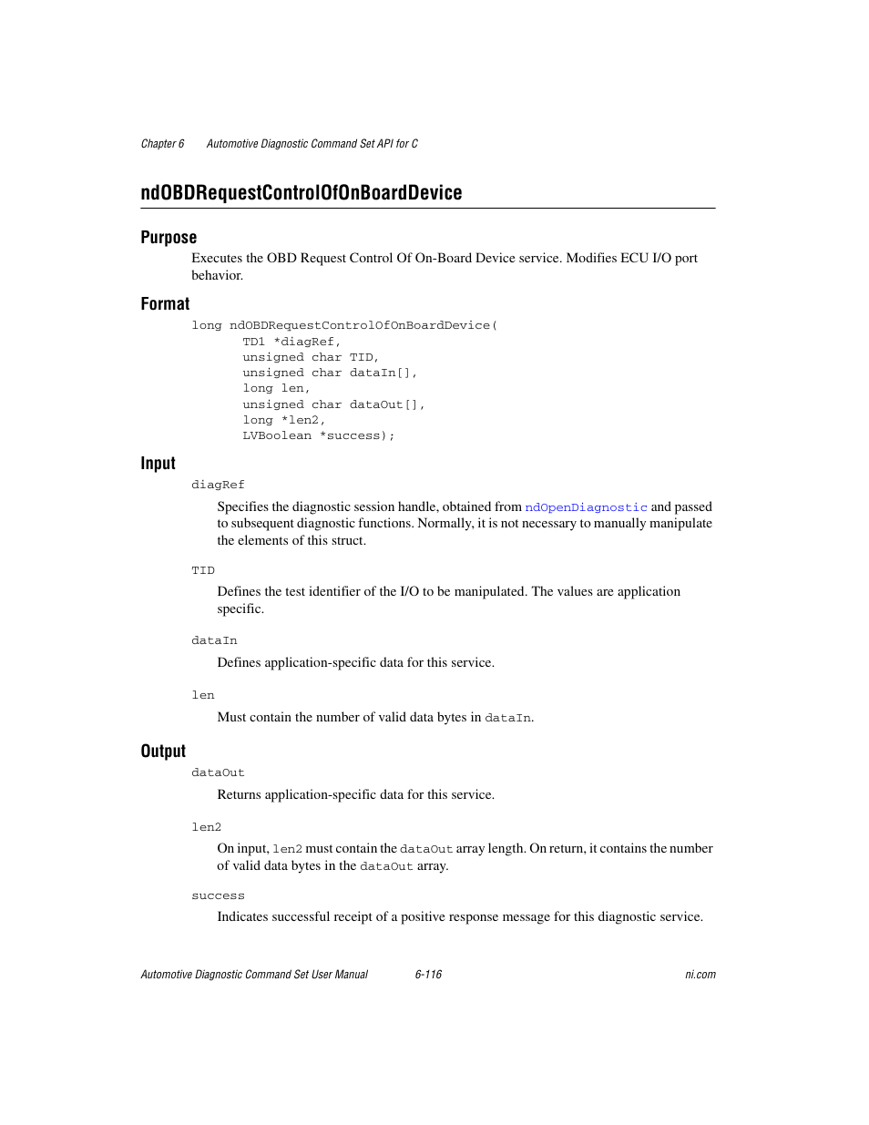 Ndobdrequestcontrolofonboarddevice, Ndobdrequestcontrolofonboarddevice -116 | National Instruments CAN 372139B-01 User Manual | Page 280 / 301
