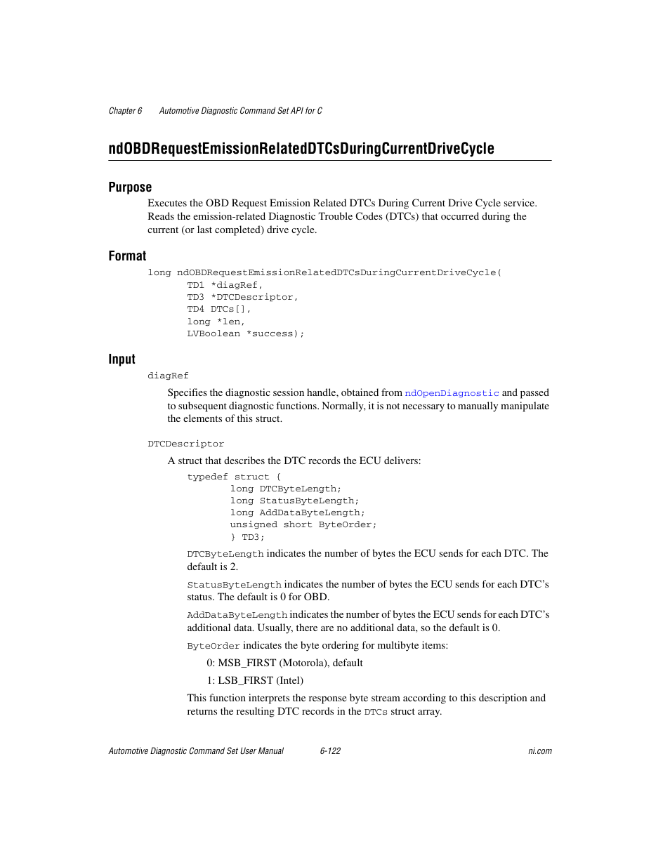Ndobdrequestemissionrelateddtcsduringcurrent, Drivecycle | National Instruments CAN 372139B-01 User Manual | Page 286 / 301