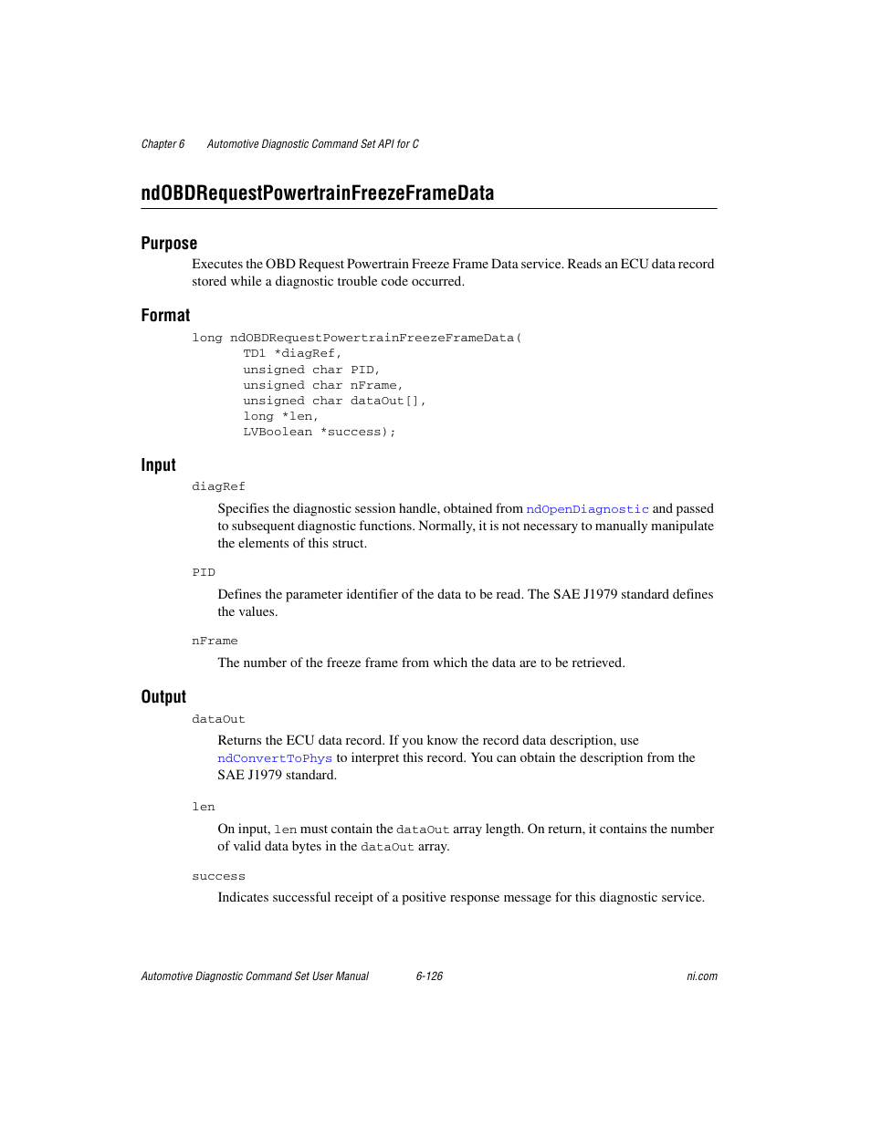 Ndobdrequestpowertrainfreezeframedata, Ndobdrequestpowertrainfreezeframedata -126 | National Instruments CAN 372139B-01 User Manual | Page 290 / 301
