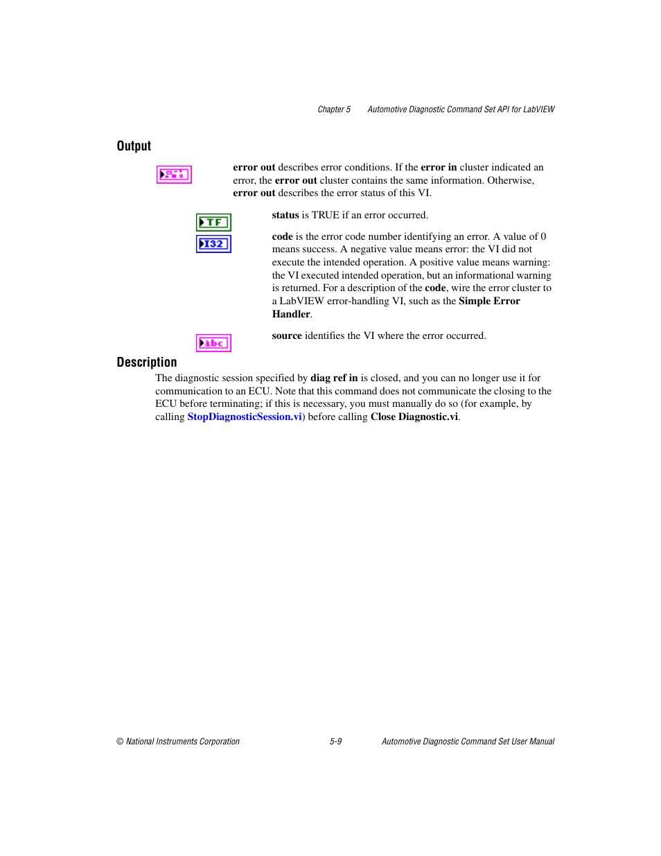 Output, Description | National Instruments CAN 372139B-01 User Manual | Page 35 / 301