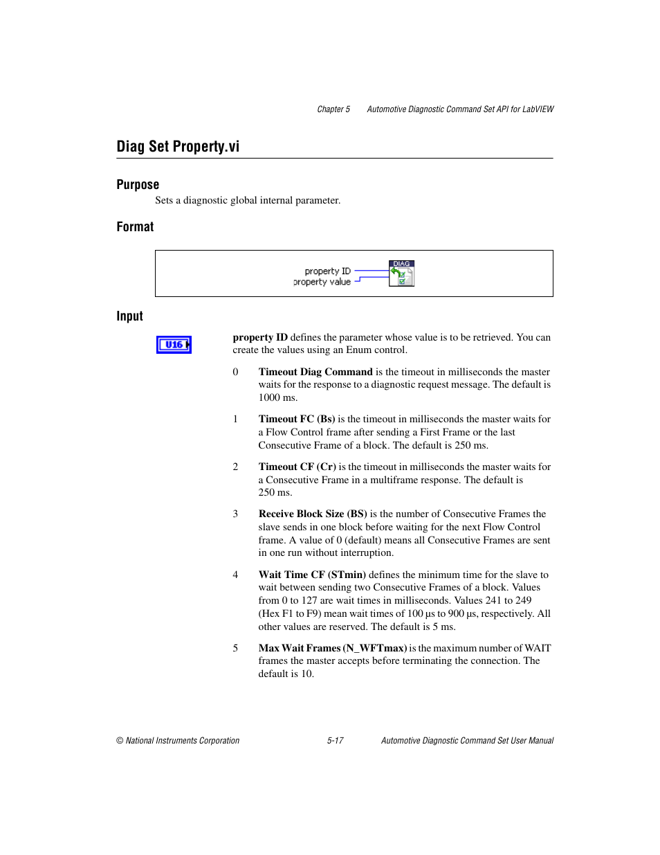 Diag set property.vi, Diag set property.vi -17 | National Instruments CAN 372139B-01 User Manual | Page 43 / 301