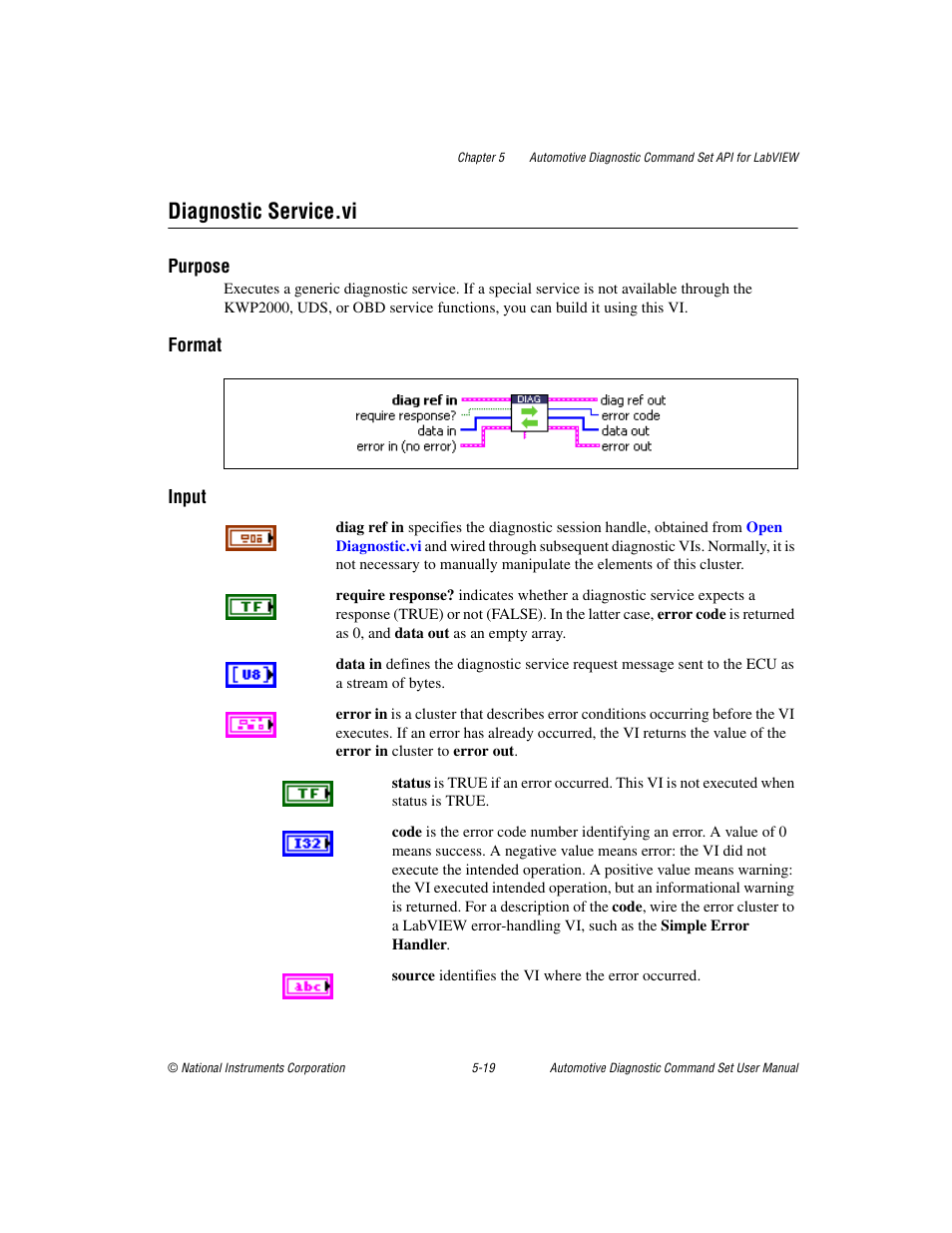 Diagnostic service.vi, Diagnostic service.vi -19 | National Instruments CAN 372139B-01 User Manual | Page 45 / 301