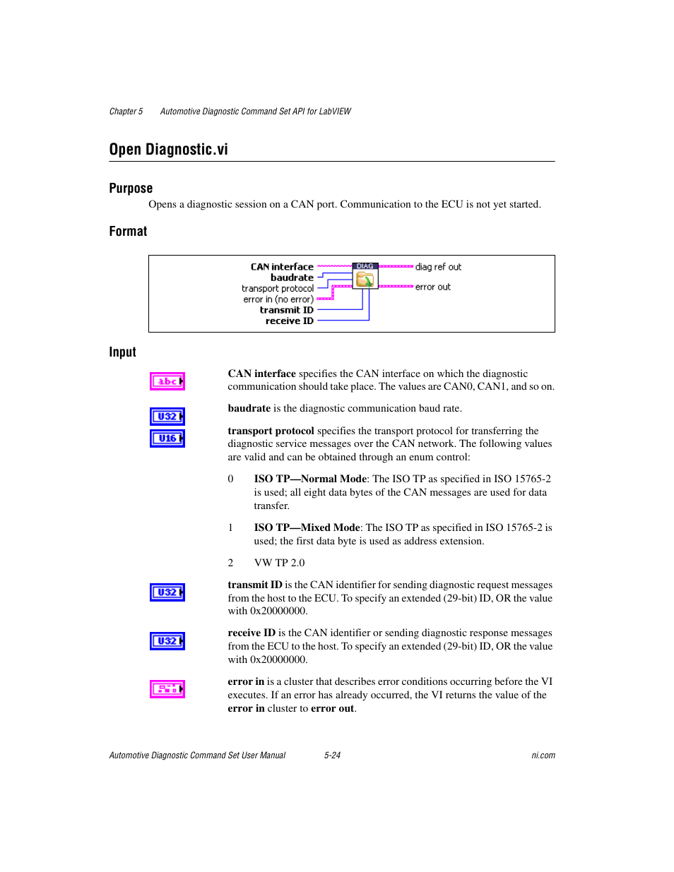Open diagnostic.vi, Open diagnostic.vi -24 | National Instruments CAN 372139B-01 User Manual | Page 50 / 301