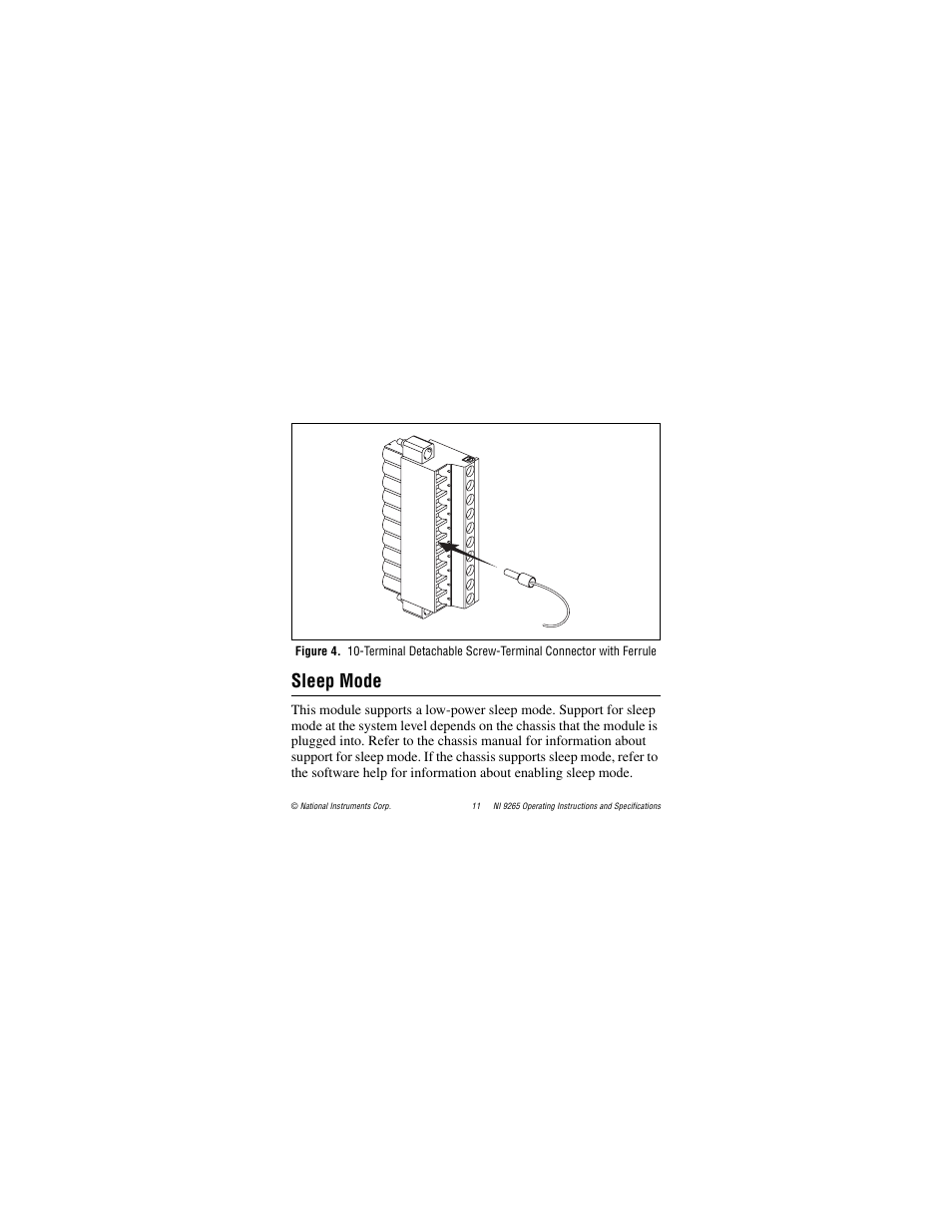 Sleep mode, Re 4 for | National Instruments NI 9265 User Manual | Page 11 / 26