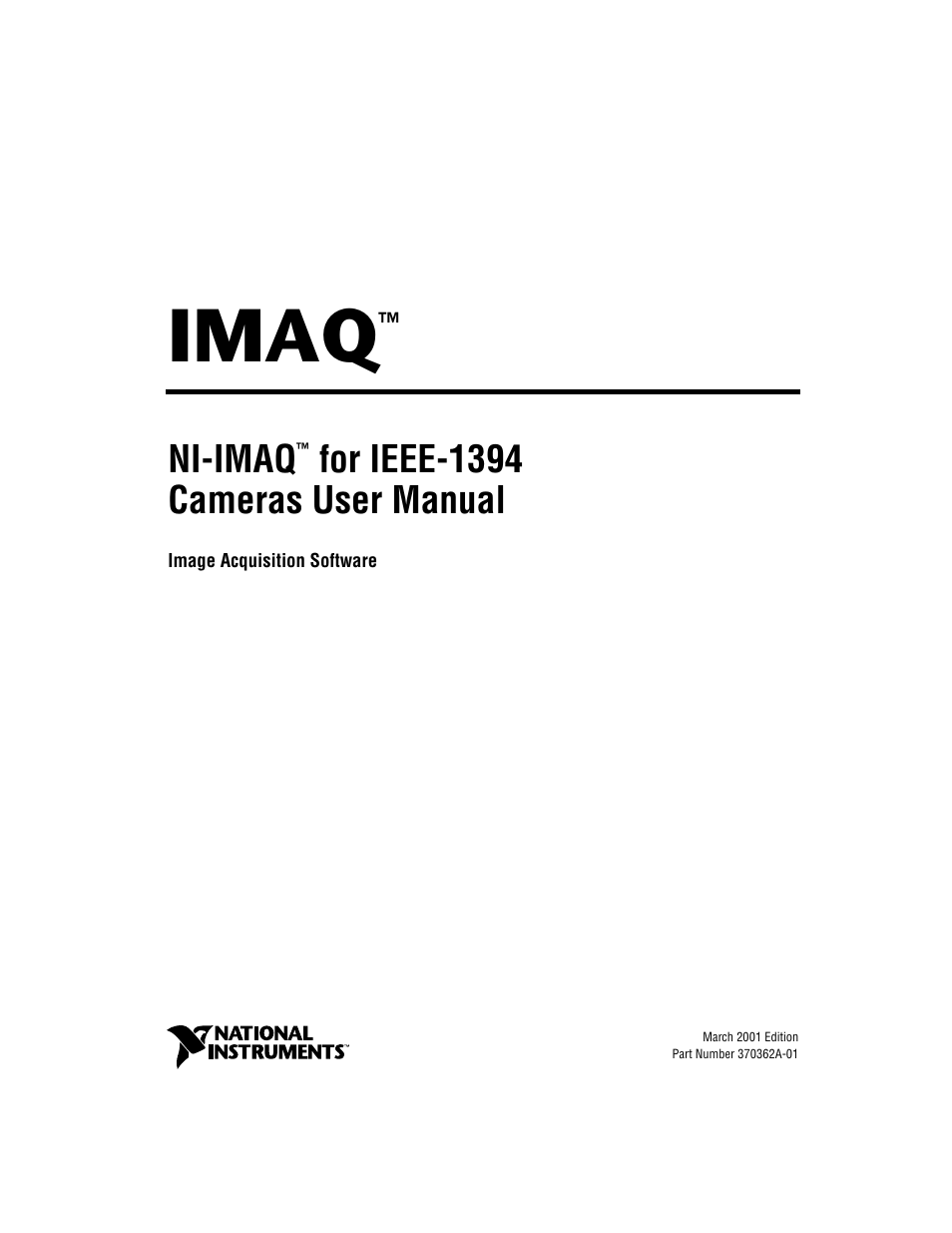 National Instruments NI-IMAQ User Manual | 52 pages