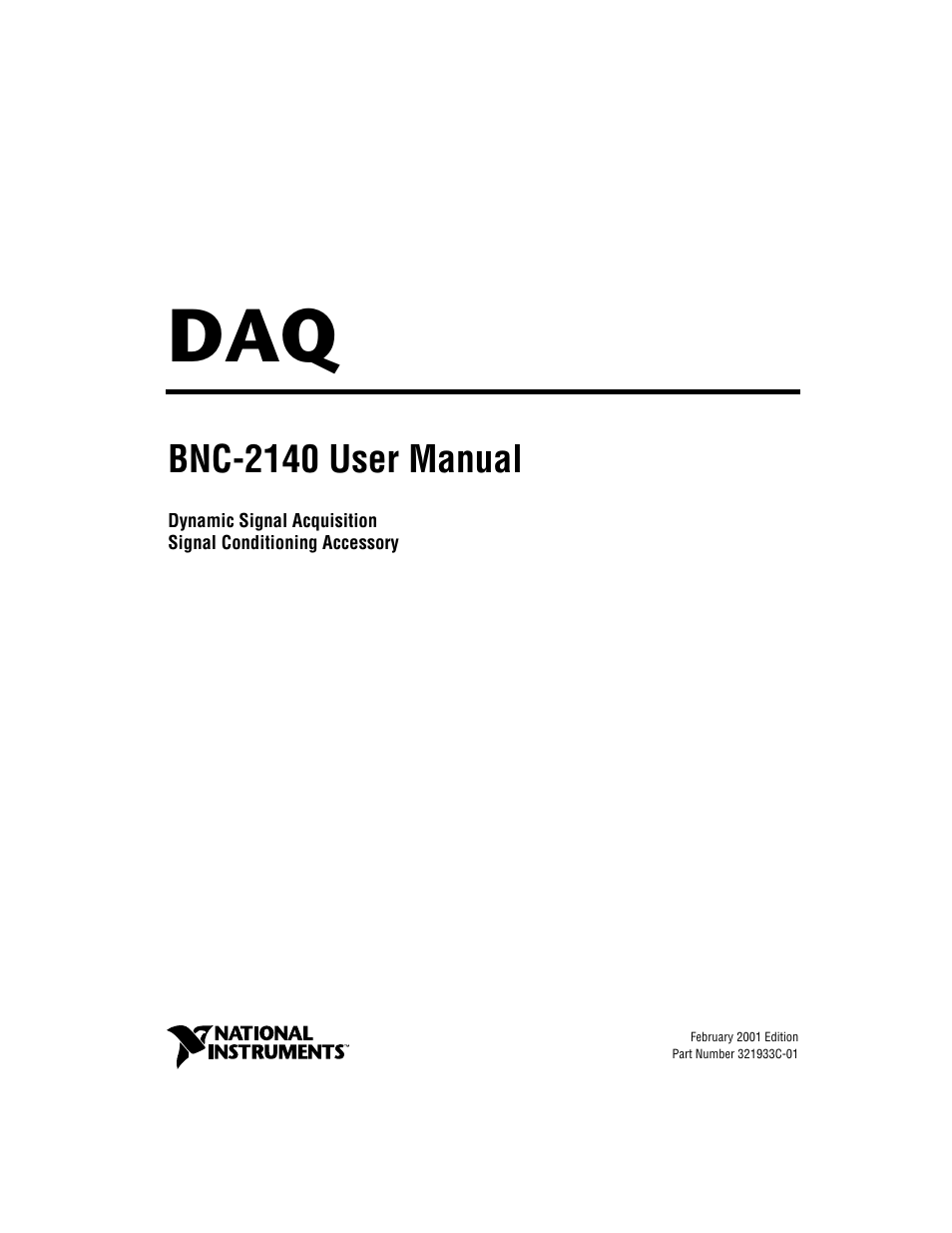 National Instruments BNC -2140 User Manual | 32 pages