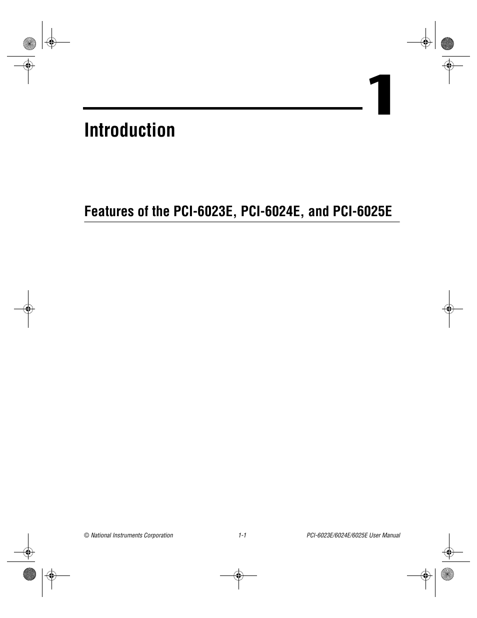 Chapter 1 introduction, Er 1, Introduction | National Instruments PCI-6023E User Manual | Page 13 / 132