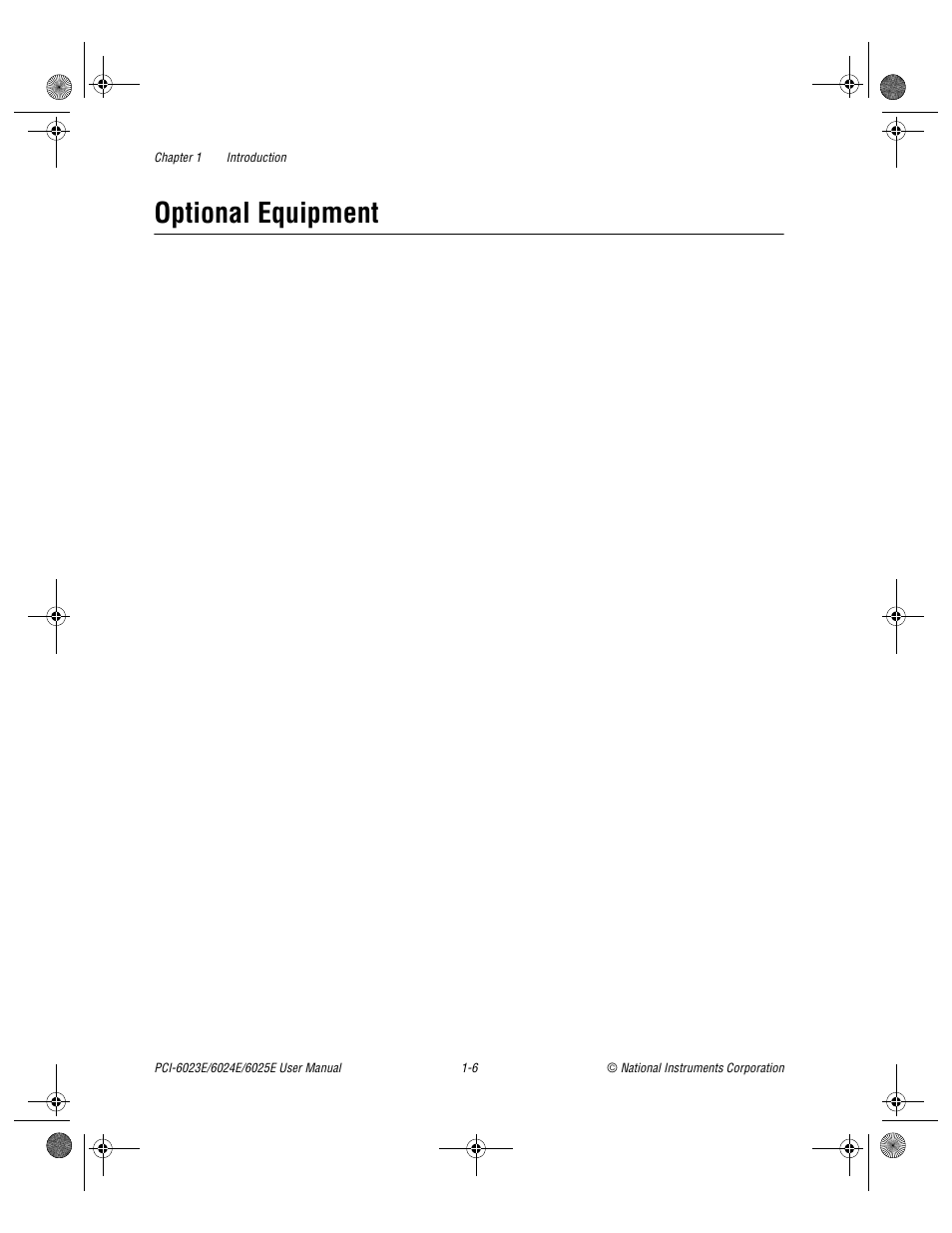 Optional equipment, Optional equipment -6 | National Instruments PCI-6023E User Manual | Page 18 / 132