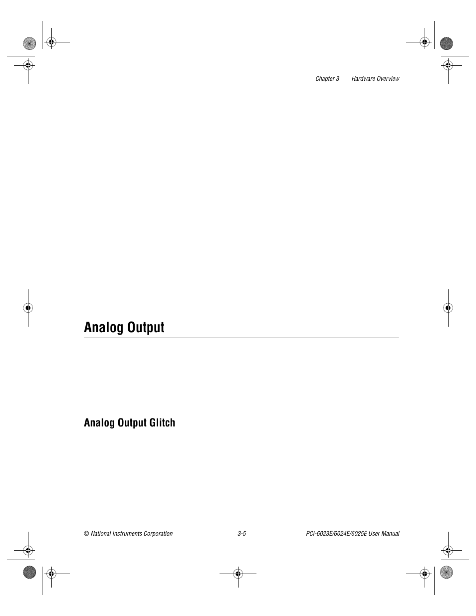 Analog output, Analog output glitch, Analog output -5 | Analog output glitch -5 | National Instruments PCI-6023E User Manual | Page 25 / 132
