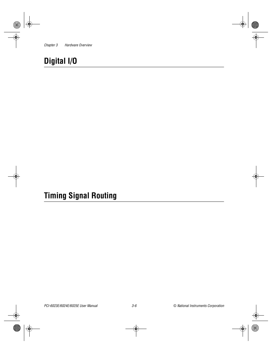 Digital i/o, Timing signal routing, Digital i/o -6 timing signal routing -6 | National Instruments PCI-6023E User Manual | Page 26 / 132