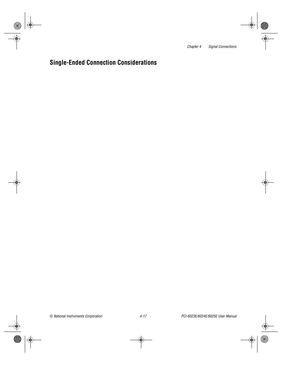 Singleended connection considerations, Single-ended connection considerations -17, Single-ended connection considerations | National Instruments PCI-6023E User Manual | Page 46 / 132