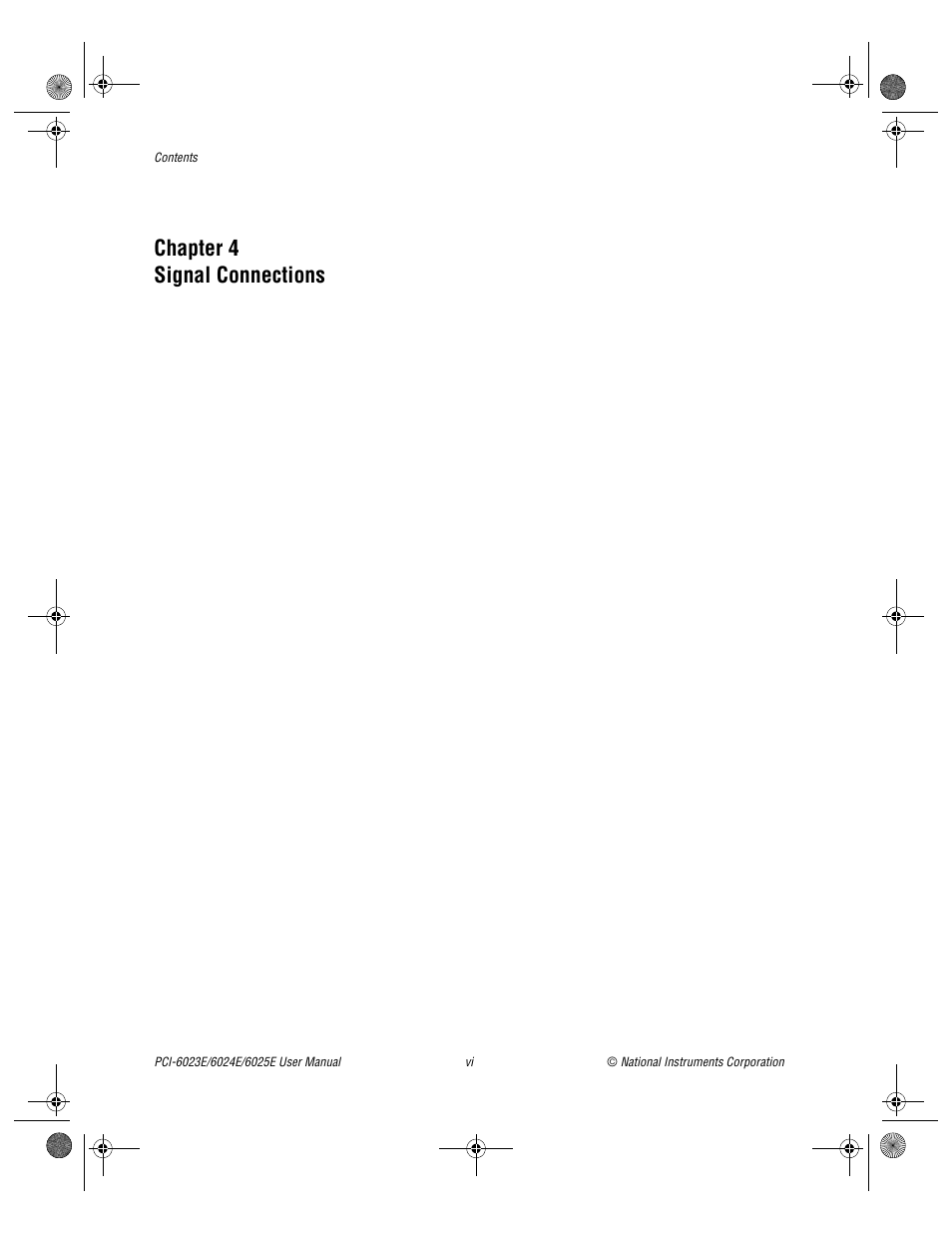 Chapter 4 signal connections | National Instruments PCI-6023E User Manual | Page 5 / 132