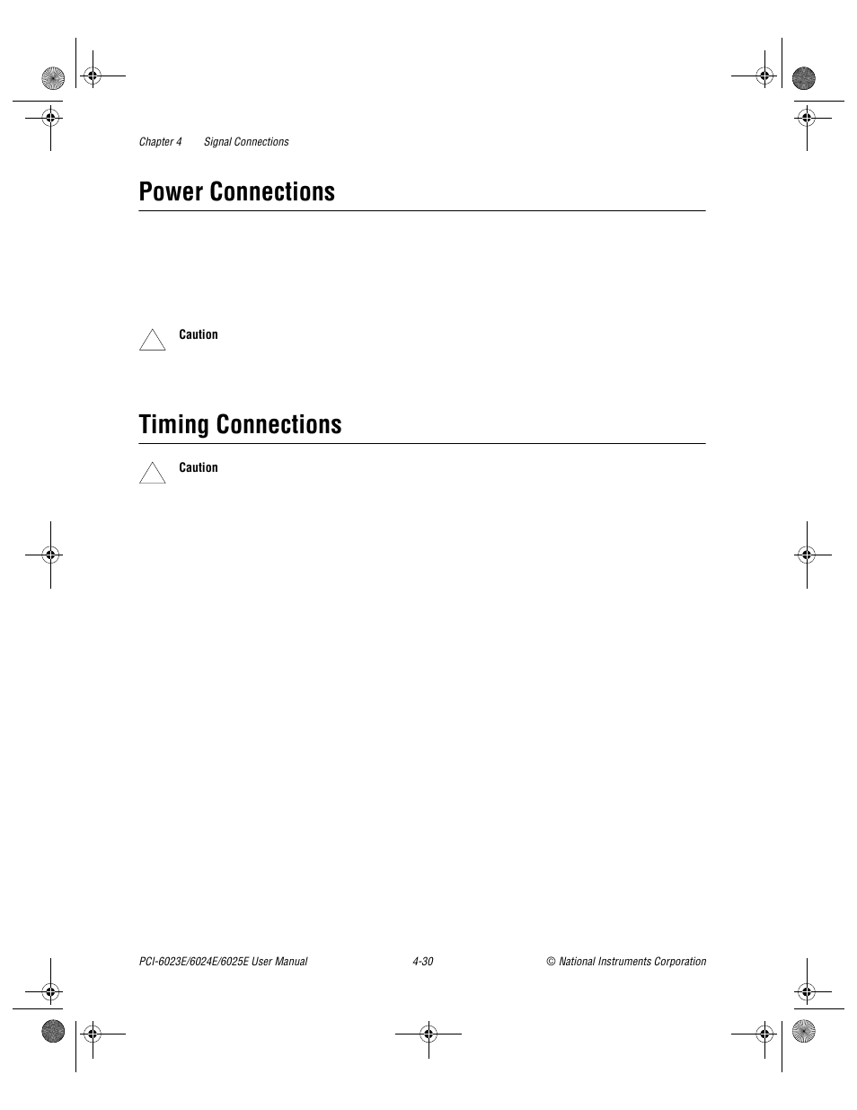 Power connections, Timing connections, Power connections -30 timing connections -30 | National Instruments PCI-6023E User Manual | Page 59 / 132