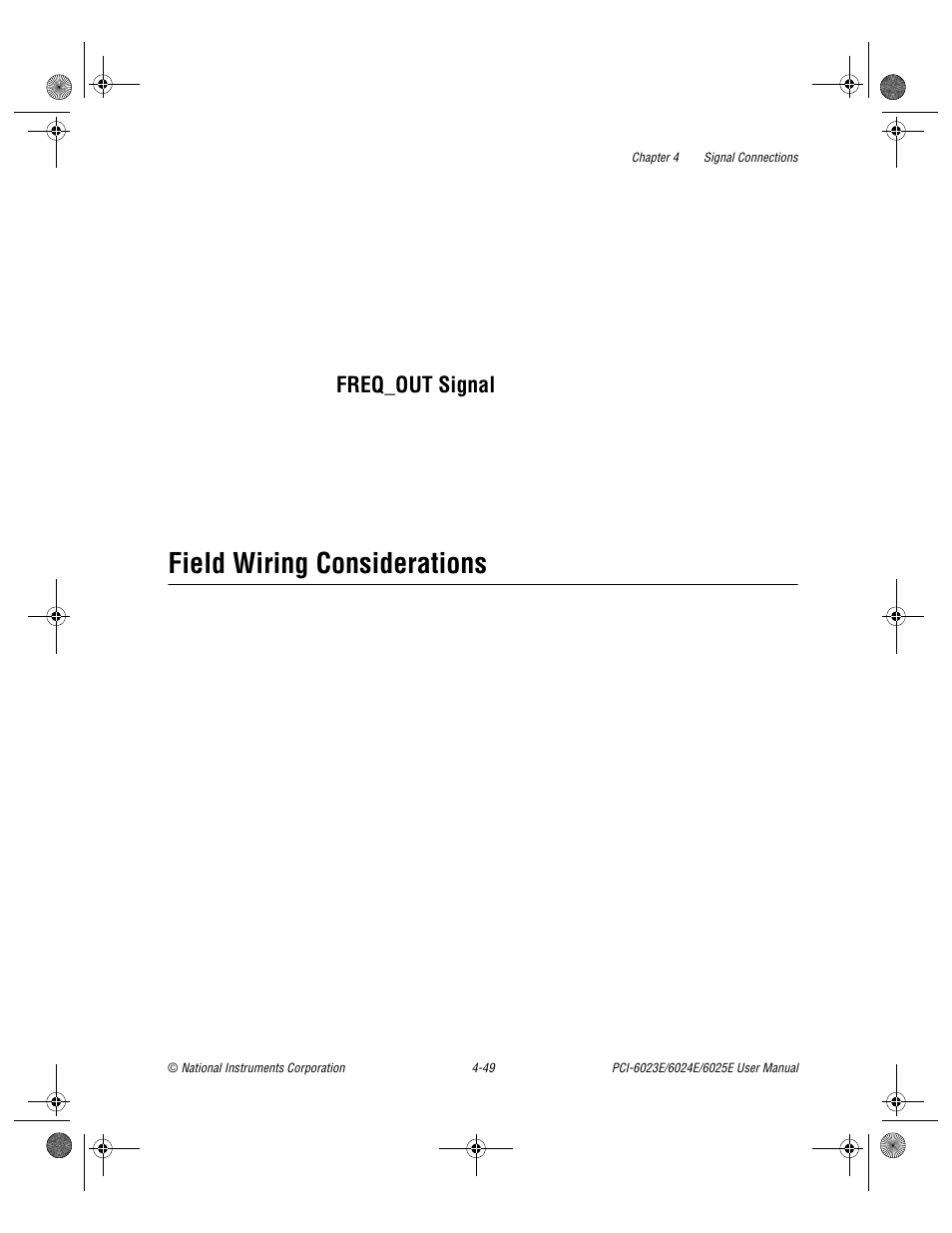 Freq_out signal, Field wiring considerations, Freq_out signal -49 | Field wiring considerations -49 | National Instruments PCI-6023E User Manual | Page 78 / 132