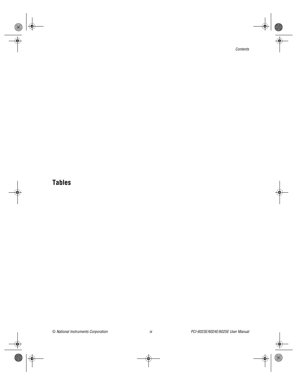 Tables | National Instruments PCI-6023E User Manual | Page 8 / 132