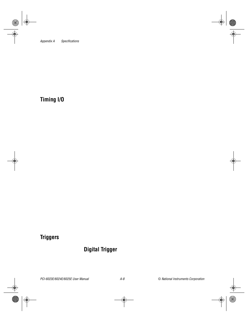 Timing i/o, Triggers digital trigger | National Instruments PCI-6023E User Manual | Page 90 / 132