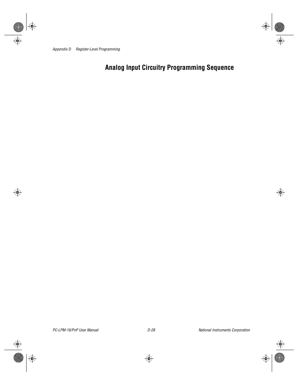 Analog input circuitry programming sequence | National Instruments PC-LPM-16/PnP User Manual | Page 100 / 125