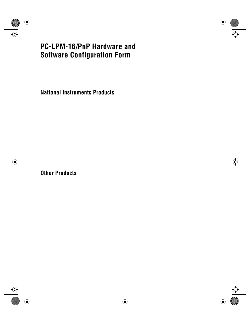 National instruments products, Other products | National Instruments PC-LPM-16/PnP User Manual | Page 112 / 125