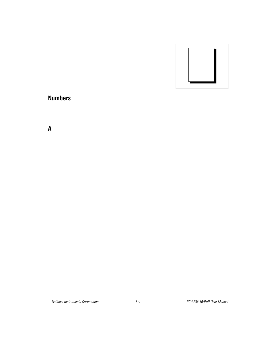 Index, Numbers | National Instruments PC-LPM-16/PnP User Manual | Page 119 / 125