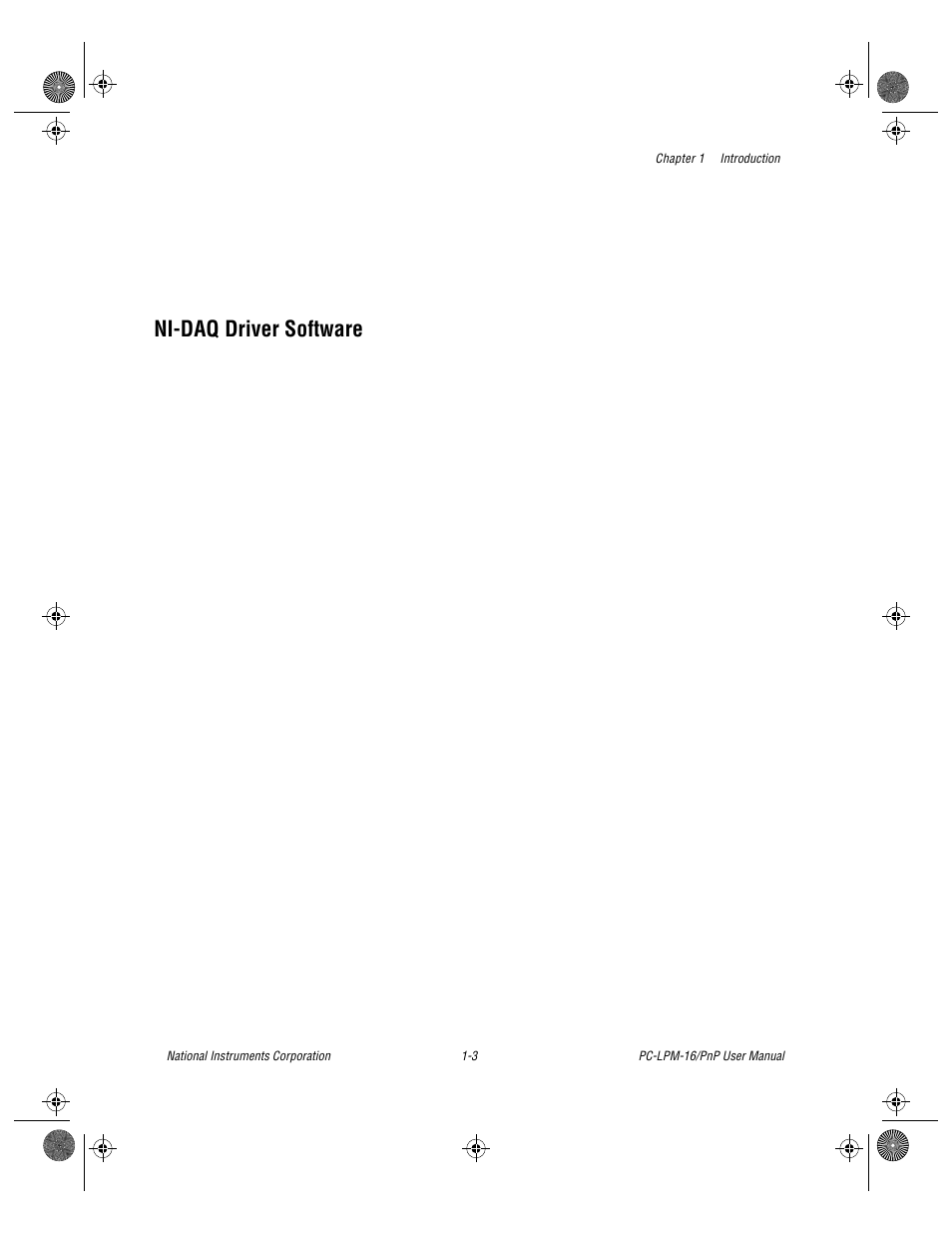 Ni-daq driver software, Ni-daq driver software -3 | National Instruments PC-LPM-16/PnP User Manual | Page 14 / 125