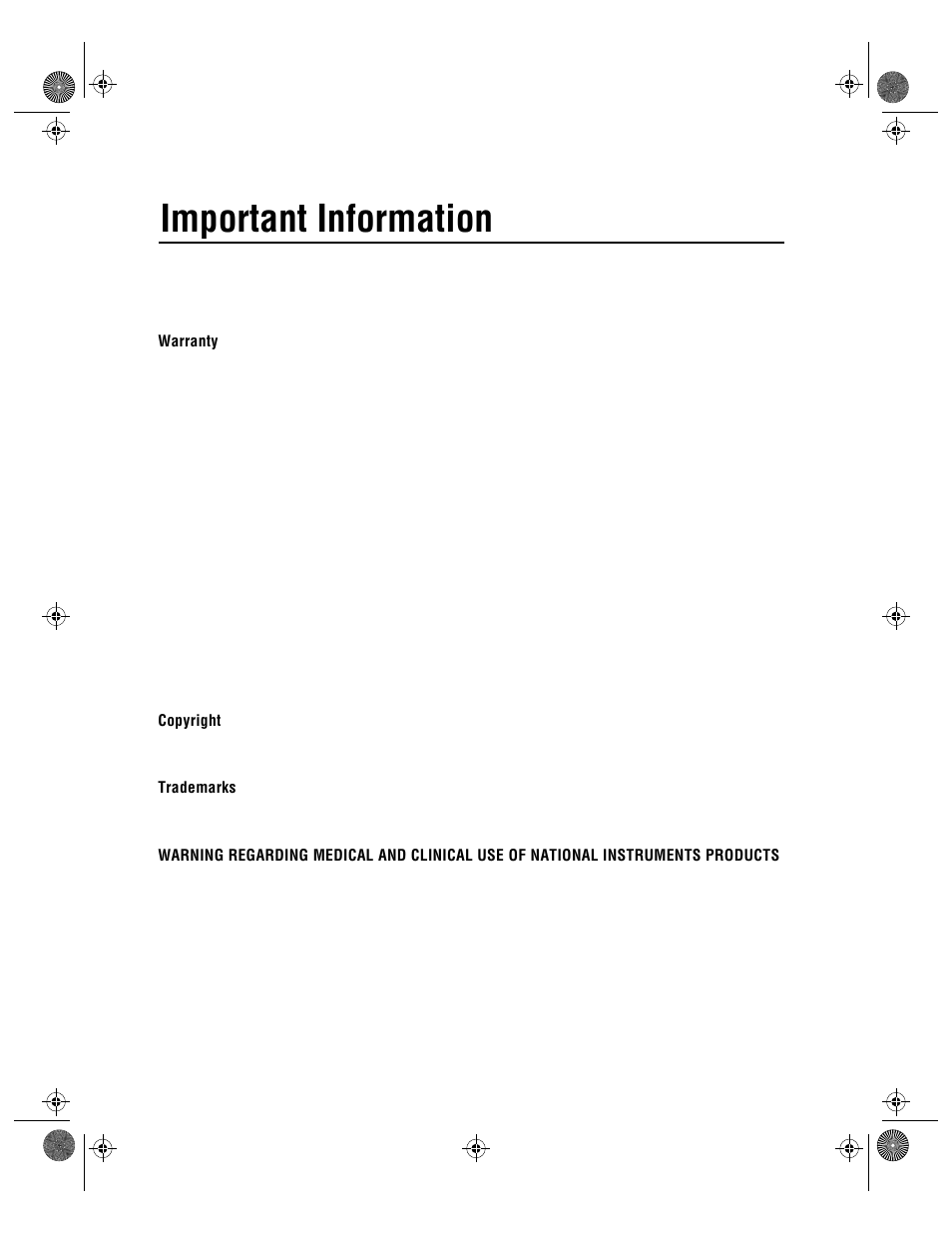 Warranty, Copyright, Trademarks | Important information | National Instruments PC-LPM-16/PnP User Manual | Page 3 / 125