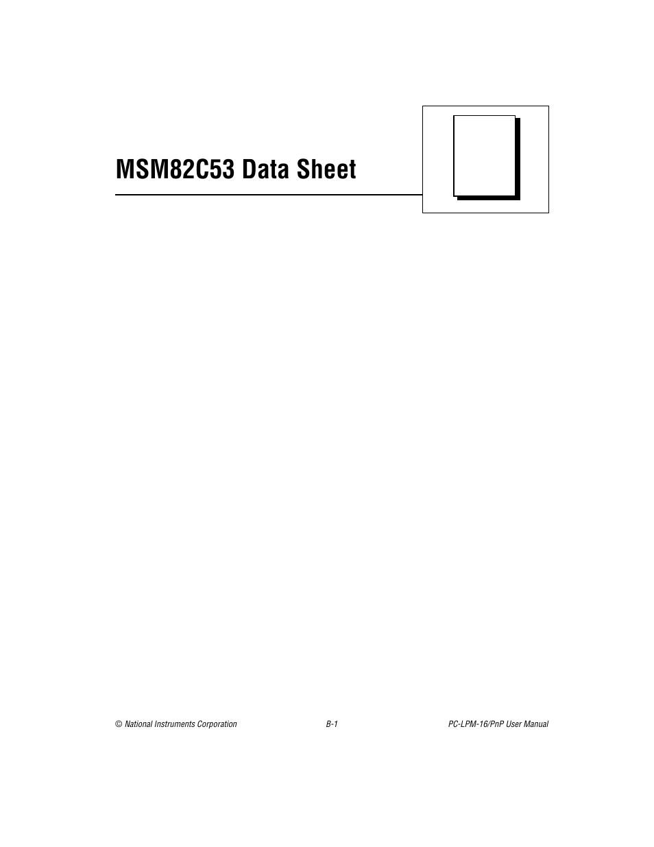 Appendix b msm82c53 data sheet, Msm82c53 data sheet | National Instruments PC-LPM-16/PnP User Manual | Page 49 / 125
