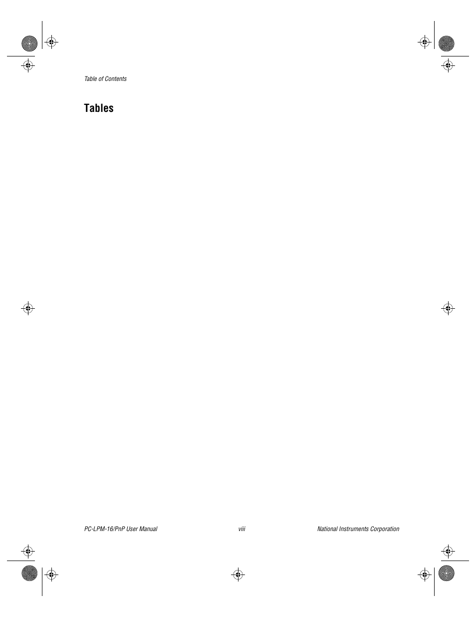 Tables | National Instruments PC-LPM-16/PnP User Manual | Page 7 / 125