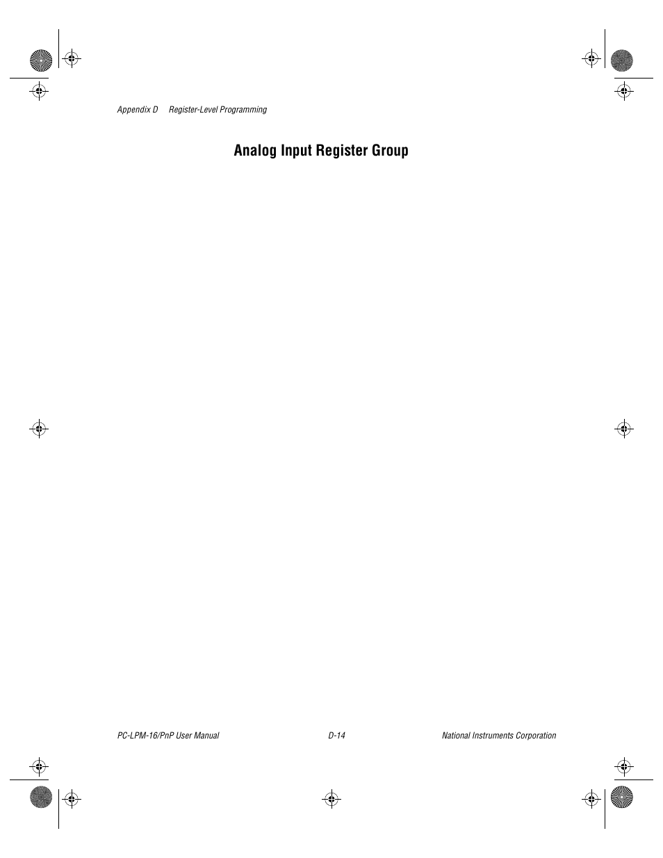 Analog input register group | National Instruments PC-LPM-16/PnP User Manual | Page 86 / 125