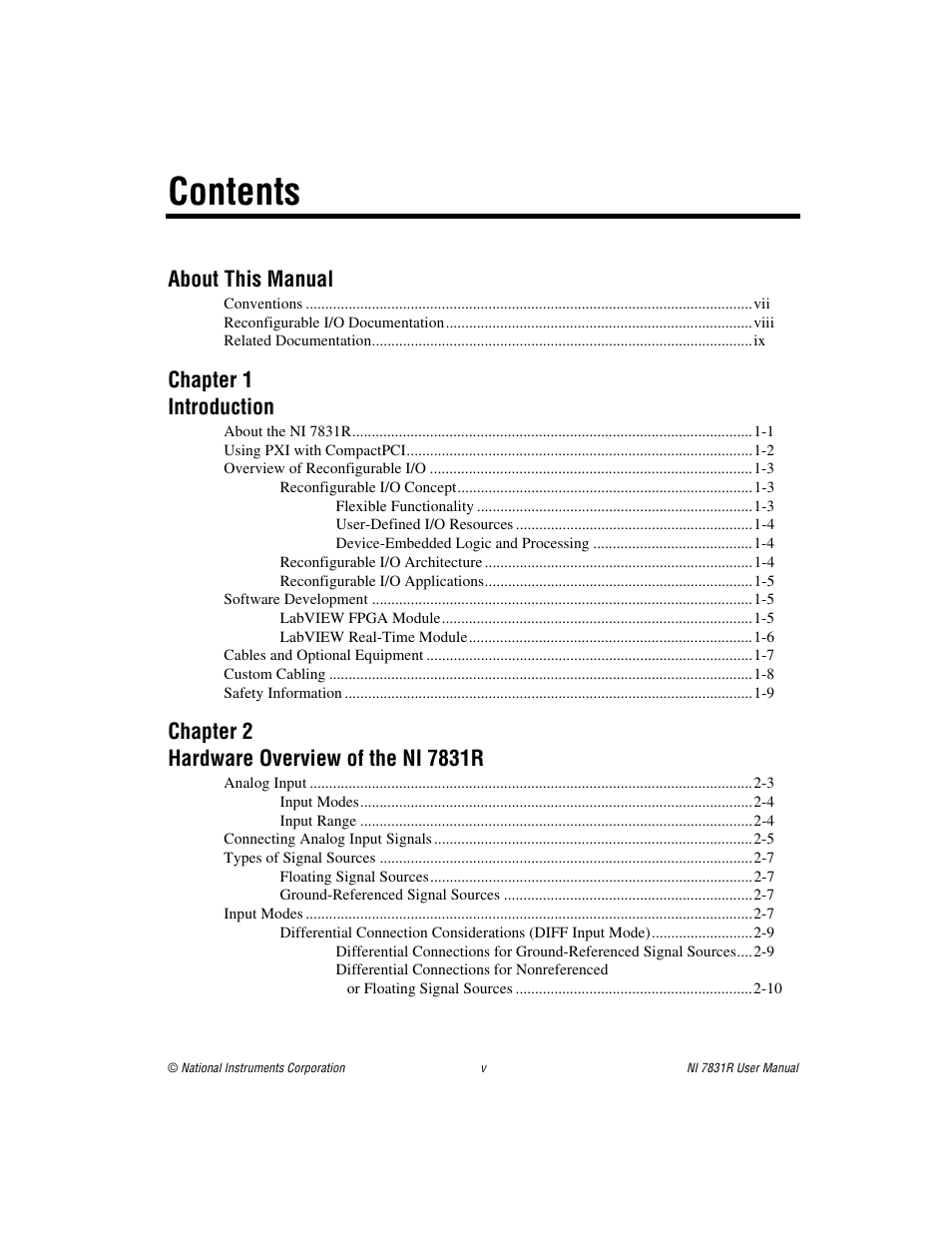 National Instruments NI 7831R User Manual | Page 5 / 71